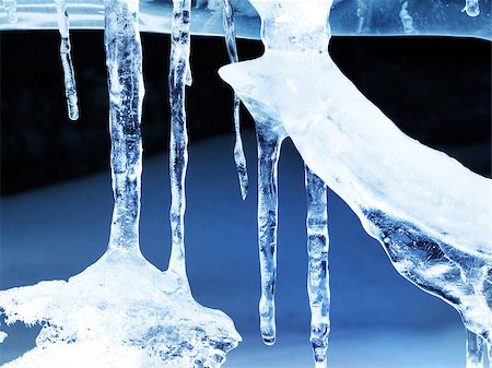 Winter ice cold blue icicle crystal formations Stock Photo - Budget Royalty-Free & Subscription, Code: 400-07482653