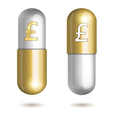 dollar sign of pills - Capsule Pills with Pound Signs. Vector illustration Stock Photo - Budget Royalty-Free & Subscription, Code: 400-07498196