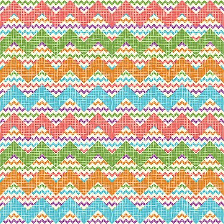 vector retro colorful vintage popular zigzag chevron pattern Stock Photo - Budget Royalty-Free & Subscription, Code: 400-07498268