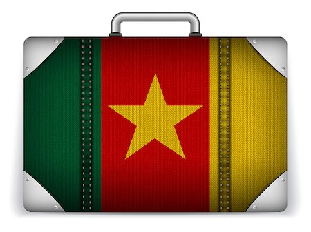simsearch:400-04411836,k - Vector - Cameroon Travel Luggage with Flag for Vacation Stockbilder - Microstock & Abonnement, Bildnummer: 400-07498627