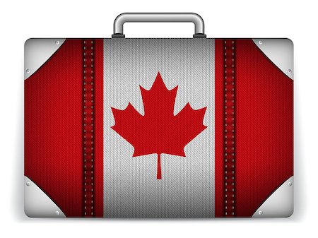 simsearch:400-04411836,k - Vector - Canada Travel Luggage with Flag for Vacation Stockbilder - Microstock & Abonnement, Bildnummer: 400-07498628