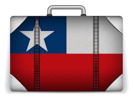 simsearch:400-04411836,k - Vector - Chile Travel Luggage with Flag for Vacation Stockbilder - Microstock & Abonnement, Bildnummer: 400-07498629