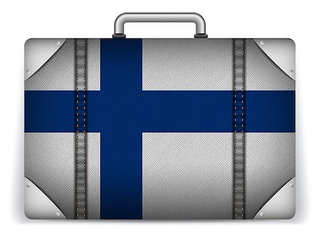 simsearch:400-04411836,k - Vector - Finland Travel Luggage with Flag for Vacation Stockbilder - Microstock & Abonnement, Bildnummer: 400-07498635
