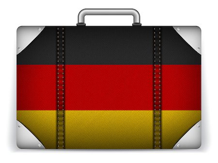 simsearch:400-04411836,k - Vector - Germany Travel Luggage with Flag for Vacation Stockbilder - Microstock & Abonnement, Bildnummer: 400-07498636