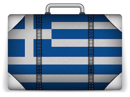 simsearch:400-07498653,k - Vector - Greece Travel Luggage with Flag for Vacation Foto de stock - Super Valor sin royalties y Suscripción, Código: 400-07498637