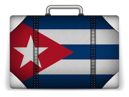 simsearch:400-04411836,k - Vector - Cuba Travel Luggage with Flag for Vacation Stockbilder - Microstock & Abonnement, Bildnummer: 400-07498632