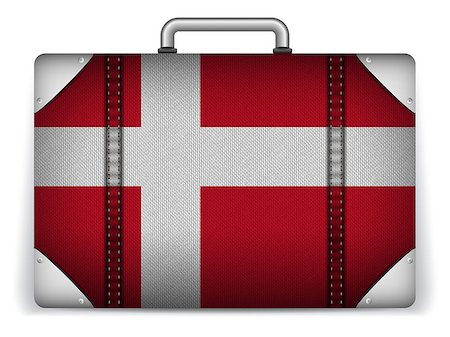 simsearch:400-04411836,k - Vector - Denmark Travel Luggage with Flag for Vacation Stockbilder - Microstock & Abonnement, Bildnummer: 400-07498633