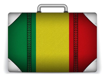 simsearch:400-04411836,k - Vector - Mali Travel Luggage with Flag for Vacation Stockbilder - Microstock & Abonnement, Bildnummer: 400-07498644