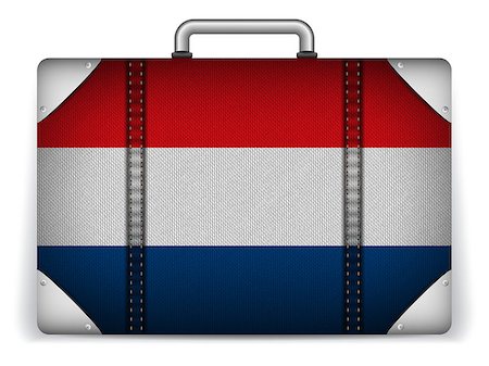 simsearch:400-04411836,k - Vector - Netherlands Travel Luggage with Flag for Vacation Stockbilder - Microstock & Abonnement, Bildnummer: 400-07498647