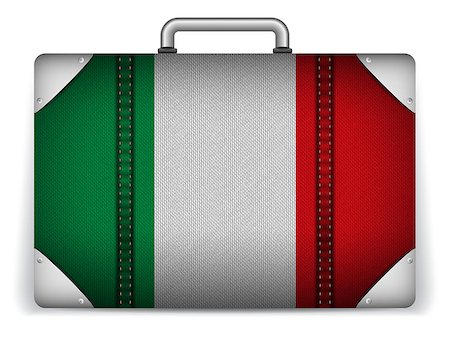 suitcase for italy - Vector - Italy Travel Luggage with Flag for Vacation Stock Photo - Budget Royalty-Free & Subscription, Code: 400-07498642