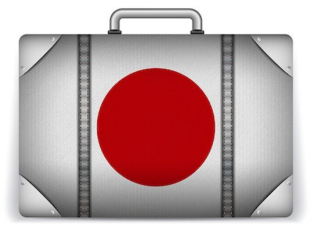 simsearch:400-07498653,k - Vector - Japan Travel Luggage with Flag for Vacation Foto de stock - Super Valor sin royalties y Suscripción, Código: 400-07498643