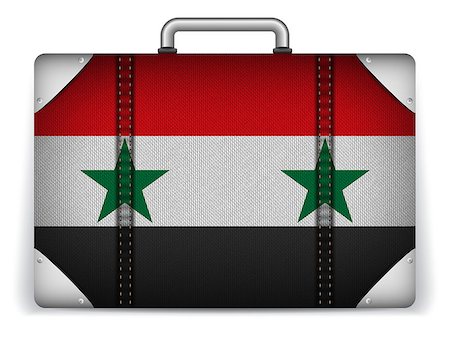 simsearch:400-07498653,k - Vector - Syria Travel Luggage with Flag for Vacation Foto de stock - Super Valor sin royalties y Suscripción, Código: 400-07498658