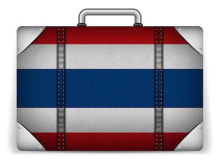 simsearch:400-04411836,k - Vector - Thailand Travel Luggage with Flag for Vacation Stockbilder - Microstock & Abonnement, Bildnummer: 400-07498659