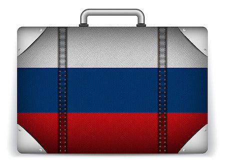 simsearch:400-04411836,k - Vector - Russia Travel Luggage with Flag for Vacation Stockbilder - Microstock & Abonnement, Bildnummer: 400-07498653