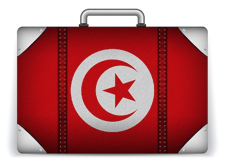simsearch:400-04411836,k - Vector - Tunisia Travel Luggage with Flag for Vacation Stockbilder - Microstock & Abonnement, Bildnummer: 400-07498660