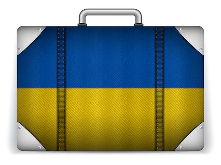 simsearch:400-04411836,k - Vector - Ukraine Travel Luggage with Flag for Vacation Stockbilder - Microstock & Abonnement, Bildnummer: 400-07498661