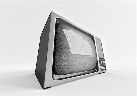 3d model of retro tv with static on white background. Stock Photo - Budget Royalty-Free & Subscription, Code: 400-07498786