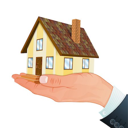 simsearch:400-05899415,k - Real Estate Concept - Hand with House, vector isolated on white background Photographie de stock - Aubaine LD & Abonnement, Code: 400-07499172