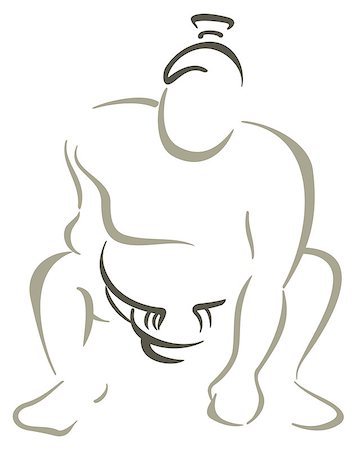 fat man silhouette - Japanese sport of sumo wrestling on white Stock Photo - Budget Royalty-Free & Subscription, Code: 400-07499268