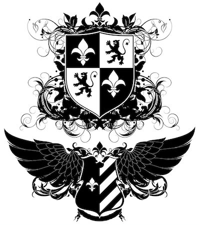 simsearch:400-07557995,k - set of ornamental heraldic shields, this illustration may be useful as designer work Fotografie stock - Microstock e Abbonamento, Codice: 400-07499470