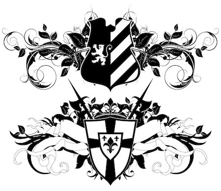 simsearch:400-07557995,k - set of ornamental heraldic shields, this illustration may be useful as designer work Fotografie stock - Microstock e Abbonamento, Codice: 400-07499472