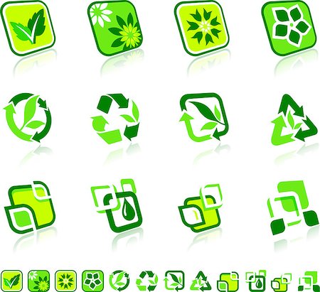 simsearch:400-07325408,k - Green Nature Icons Original Vector Illustration Green Nature Concept Stock Photo - Budget Royalty-Free & Subscription, Code: 400-07499548