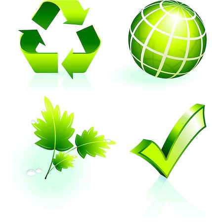 Green nature icons Original Vector Illustration Green Nature Concept Stock Photo - Budget Royalty-Free & Subscription, Code: 400-07499588