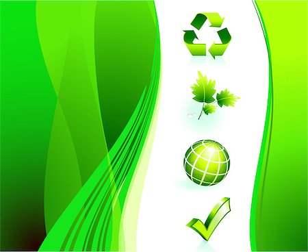 Nature Icons on Abstract Internet Background Original Vector Illustration Green Nature Concept Foto de stock - Super Valor sin royalties y Suscripción, Código: 400-07499599