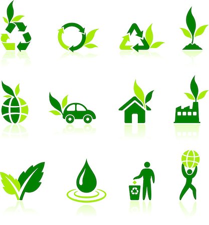 simsearch:400-07325408,k - Green Nature Icons Original Vector Illustration Green Nature Concept Stock Photo - Budget Royalty-Free & Subscription, Code: 400-07499671