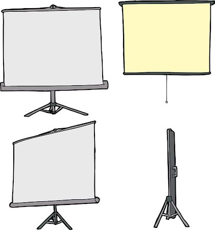 simsearch:400-07513507,k - Cartoons of various projector screens on isolated background Photographie de stock - Aubaine LD & Abonnement, Code: 400-07499731