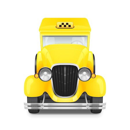 simsearch:400-08574227,k - Yellow Taxi Retro Car Icon, Vector Illustration Photographie de stock - Aubaine LD & Abonnement, Code: 400-07499893