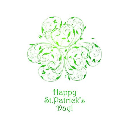 St. Patrick's background With Design Ornate Clover And Text Foto de stock - Super Valor sin royalties y Suscripción, Código: 400-07499942