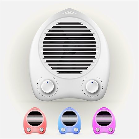 simsearch:400-05721873,k - Color modern heaters with two switches. Four isolated illustrations on gray. Stock Photo - Budget Royalty-Free & Subscription, Code: 400-07504044