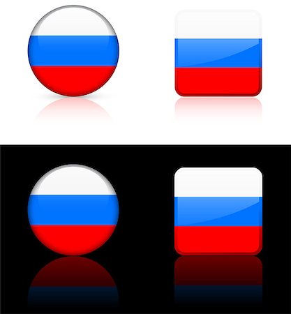 russia Flag Buttons on White and Black Background Original Vector Illustration AI8 Compatible Stock Photo - Budget Royalty-Free & Subscription, Code: 400-07505386
