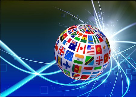 red colour background with white fireworks - Flag Globe on Abstract Modern Light Background Original Illustration Stock Photo - Budget Royalty-Free & Subscription, Code: 400-07505458