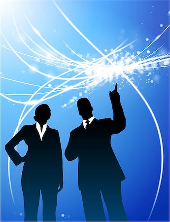 Business Couple on Abstract Modern Light Background Original Illustration Stock Photo - Budget Royalty-Free & Subscription, Code: 400-07505467