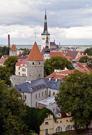 view of roofs and towers of old Tallinn from an observation deck Stock Photo - Budget Royalty-Free & Subscription, Code: 400-07505550