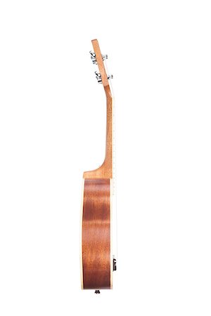 simsearch:400-07505739,k - Side view of classic ukulele Hawaiian guitar, isolated on white background Stock Photo - Budget Royalty-Free & Subscription, Code: 400-07505738
