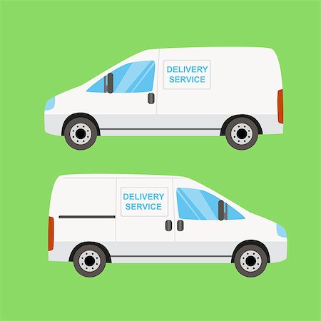 smart car - White delivery van twice on the green background Stock Photo - Budget Royalty-Free & Subscription, Code: 400-07505825