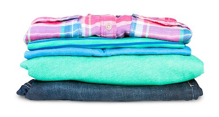 stack shirts not people - Stack Of Clothing Isolated On White  Background Stock Photo - Budget Royalty-Free & Subscription, Code: 400-07505820