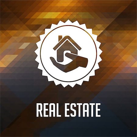 simsearch:400-07291694,k - Real Estate. Retro label design. Hipster background made of triangles, color flow effect. Stock Photo - Budget Royalty-Free & Subscription, Code: 400-07505957
