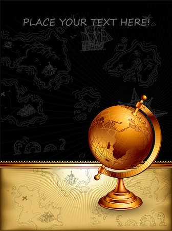 ancient globe,  this illustration may be useful as designer work Fotografie stock - Microstock e Abbonamento, Codice: 400-07506203