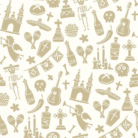 Seamless pattern for day of the dead. Vector Stockbilder - Microstock & Abonnement, Bildnummer: 400-07506415