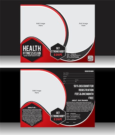 printed training - Health Fitness Flyer Template Vector illustration Stock Photo - Budget Royalty-Free & Subscription, Code: 400-07506441