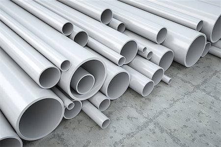 sewer - An image of some plastic pipes in a warehouse Stock Photo - Budget Royalty-Free & Subscription, Code: 400-07506543