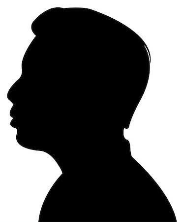 Silhouette of a mans head in black, vector Stock Photo - Budget Royalty-Free & Subscription, Code: 400-07506582