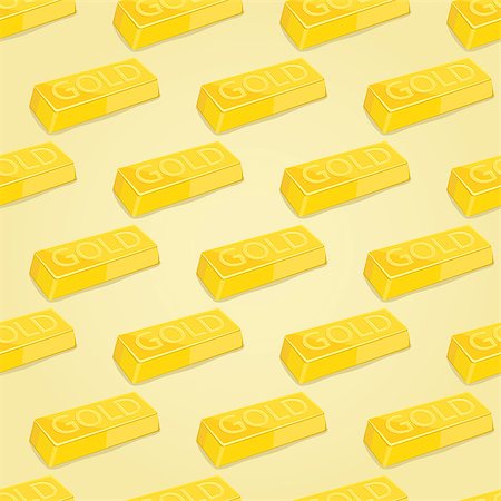 Gold Bars Seamless Vector Background Pattern Stock Photo - Budget Royalty-Free & Subscription, Code: 400-07506806