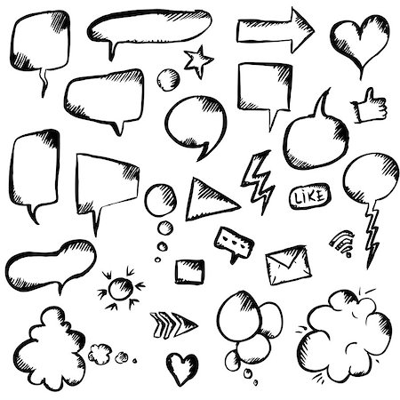 Speech Bubble And Symbols Set, Vector Illustration Stock Photo - Budget Royalty-Free & Subscription, Code: 400-07506853