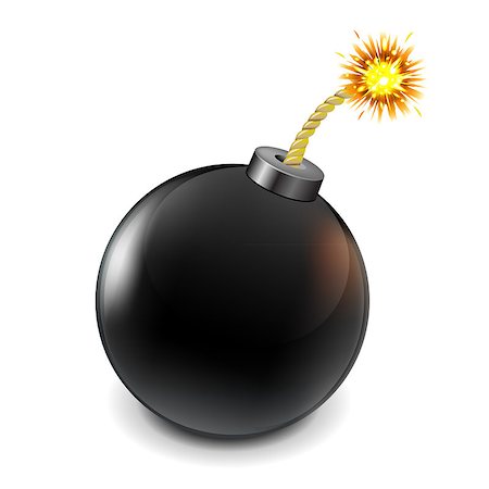 simsearch:700-00035023,k - Black Bomb, Isolated On White Background, Vector Illustration Photographie de stock - Aubaine LD & Abonnement, Code: 400-07506868