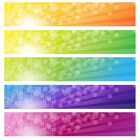 5 Banners With Bokeh, Isolated On White Background, Vector Illustration Foto de stock - Royalty-Free Super Valor e Assinatura, Número: 400-07506860
